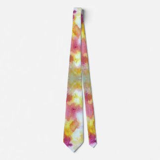 Pink and Yellow Flow H Pattern Krawatte