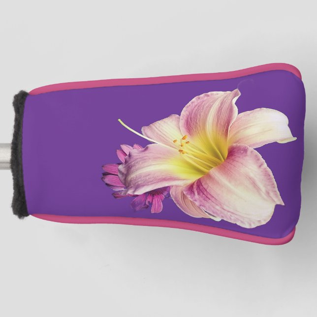 Pink and yellow flowers golf headcover (Vorderseite)