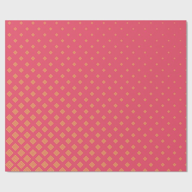 Pink and yellow geometric wrapping paper geschenkpapier (Flach)