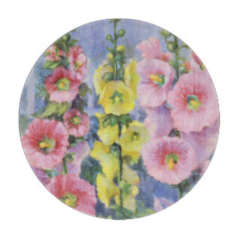 Pink and Yellow Hollyhock von Cargill, 1937 Schneidebrett