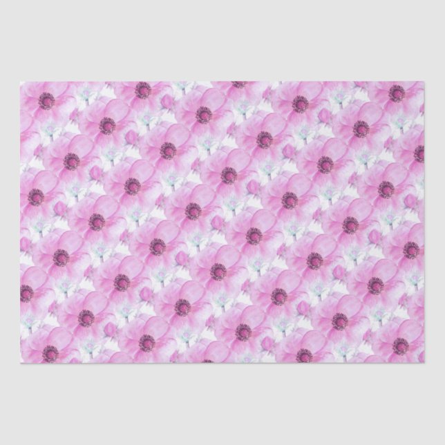 Pink-Anemon-Stoffpapier Seidenpapier (Vorderseite)