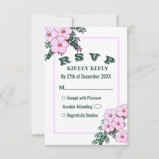 Pink Anemone Greenerity Blumenzwiebelkarte RSVP Ca