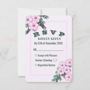 Pink Anemone Greenerity Blumenzwiebelkarte RSVP Ca Einladung