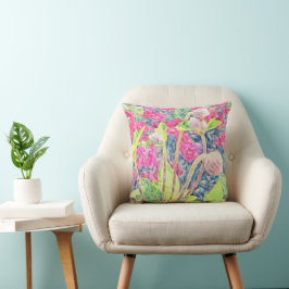 Pink Anemone-Painterly Look-Blue Akzente Kissen
