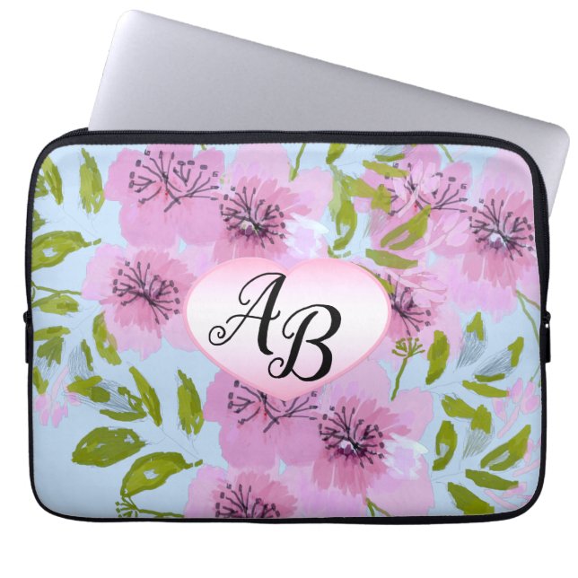 Pink Anemones Liebe Garden Electronics Bag Laptopschutzhülle (Vorderseite)