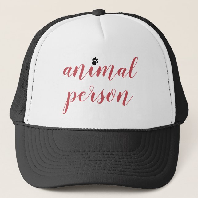 Pink-Anführungszeichen für Tierperson Truckerkappe (Vorderseite)