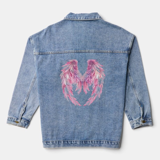Pink Angel Wings Denim Jean Jacket Jeansjacke (Rückseite)