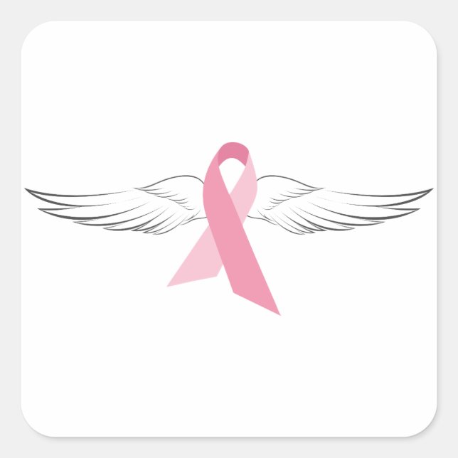 Pink Angel Wings Quadratischer Aufkleber (Vorderseite)