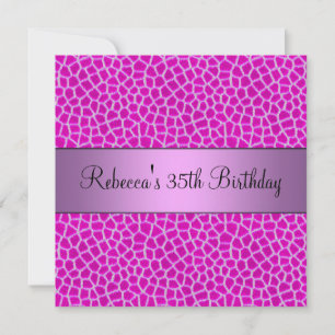 Pink Animal Print 35. Elegante Geburtstagsparty Einladung