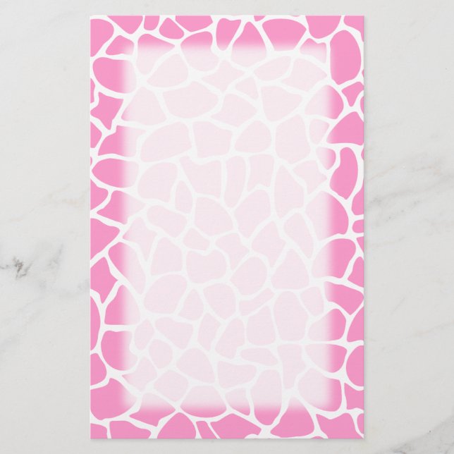 Pink Animal Print Giraffe Muster Briefpapier (Vorderseite)