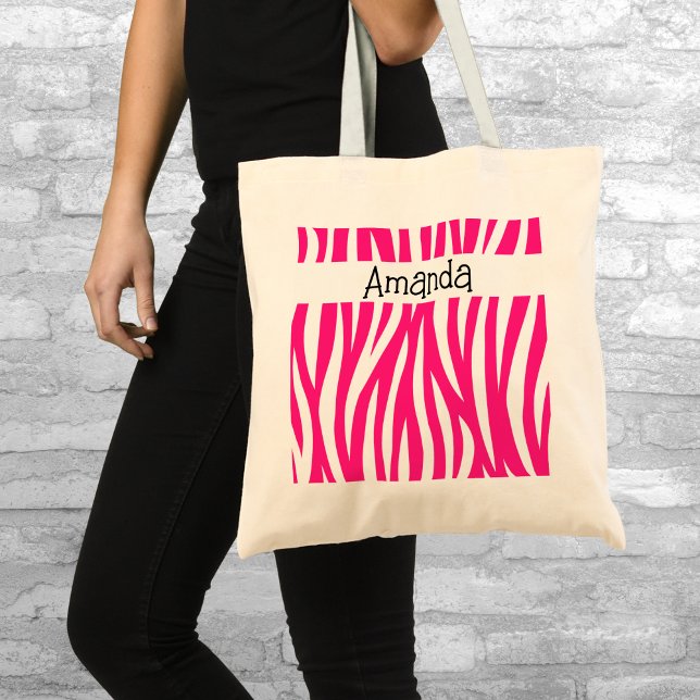Pink Animal Striped Tote Tragetasche (Von Creator hochgeladen)