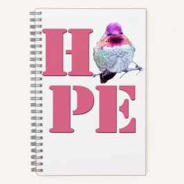 Pink Anna's Hummingbird Foto HOPE 8x5 Notebook Notizbuch