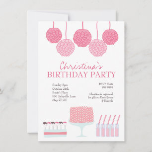 Pink Anniversaire Candy Dessert Table Invitation