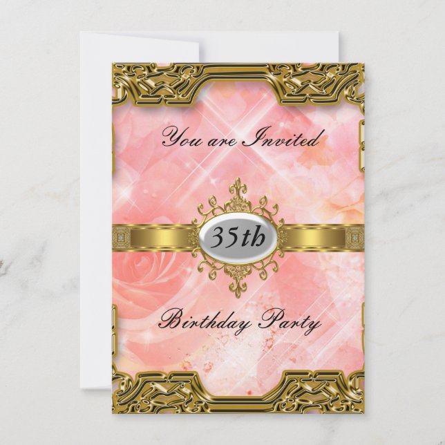 Pink Anniversaire Glamor Hot Invitation (Devant)