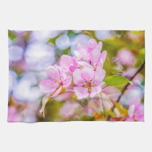 Pink Apple Blossom Handtuch (Horizontal)