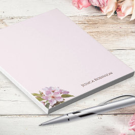 Pink Apple Blossom Hübsch Personalisiert Notizblock