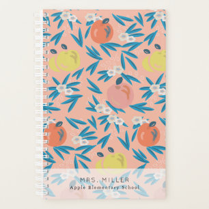 Pink Apple Floral Patal Professeur Planificateur