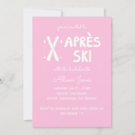 Pink Apres Ski Bachelorette Party Invitation