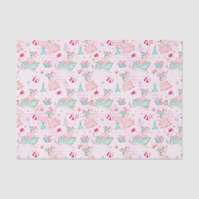 Pink & Aqua Beach Weihnachten Seidenpapier (Vorderseite)