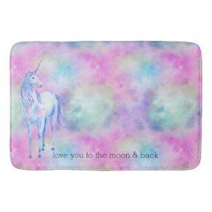 Pink Aqua Lila Weißes Einhorn Sparkasse Badematte
