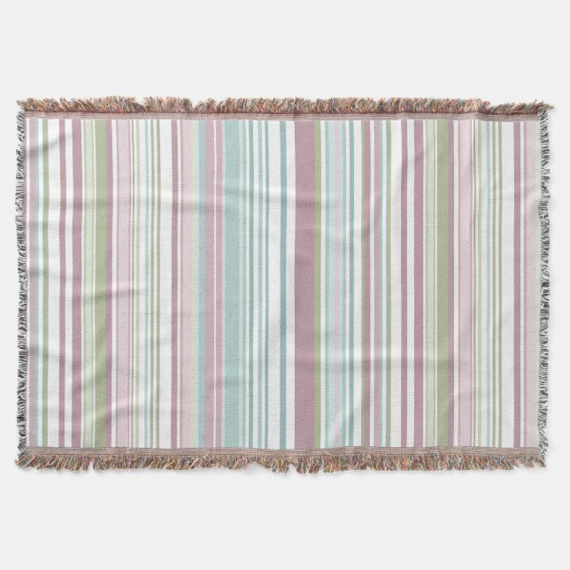 Pink, Aqua, mint, spring rain and mauve stripes Decke (Vorderseite)