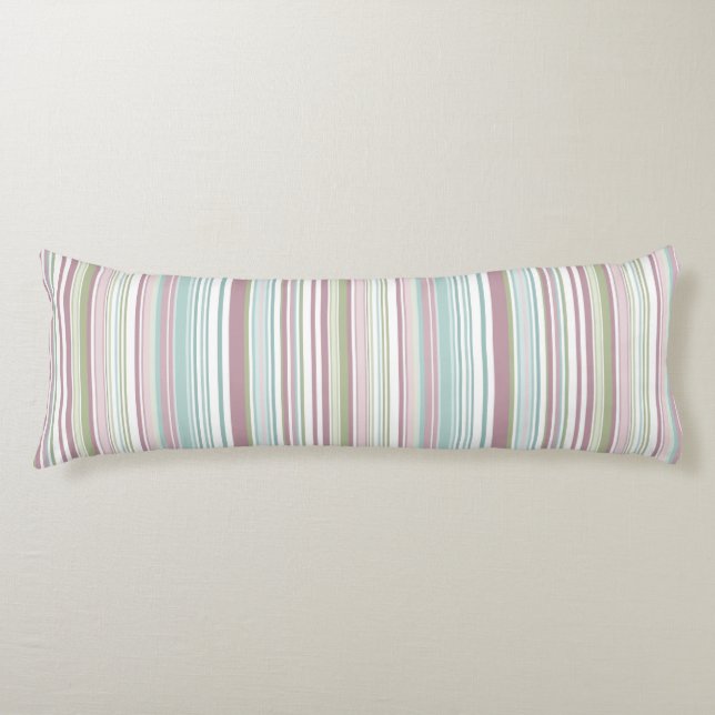 Pink, Aqua, mint, spring rain and mauve stripes Seitenschläferkissen (Vorderseite)
