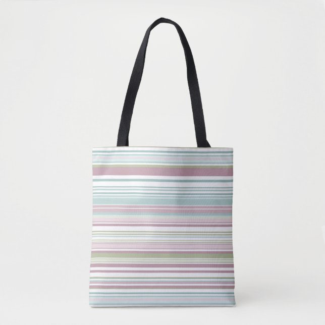 Pink, Aqua, mint, spring rain and mauve stripes Tasche (Vorderseite)