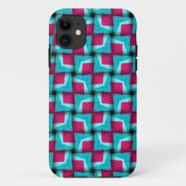 Pink Aqua Puffy Motif iPhone 5 Coque (Dos)