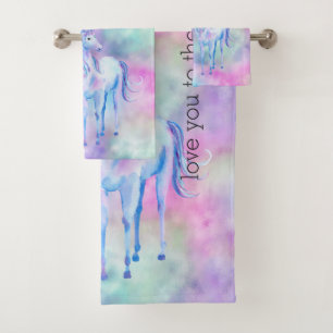 Pink Aqua Purple White Unicorn       