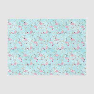 Pink & Aqua Skaten Flamingos Weihnachten Seidenpapier