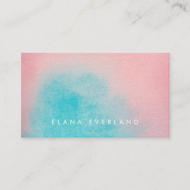 Pink Aqua Sky Wasserfarbe Wash Ladys Terminkarte (Vorderseite)