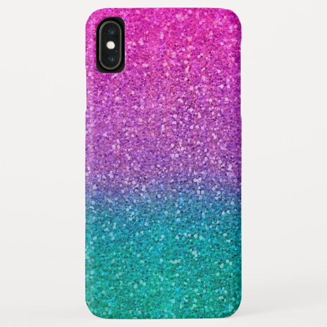 Pink Aquamarin Aqua Blue & Lila Funkelnd Glitzer Case-Mate iPhone Hülle (Rückseite)