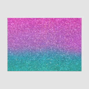 Pink Aquamarin Aqua Blue & Lila Funkelnd Glitzer Seidenpapier