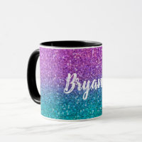 Pink Aquamarin Aqua Blue & Lila Funkelnd Glitzer