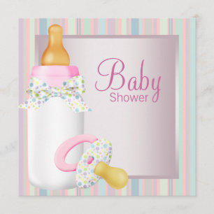 Pink Aquamarin Baby Bottle Schnuller Baby Girl Dus Einladung