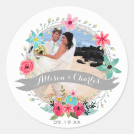 Pink Aquamarin Blue Gray personalisieren Sie Ihr H Runder Aufkleber