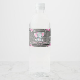 Pink Aquamarin Elephant-Flaschenlabel für Mädchen