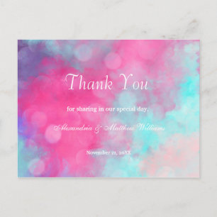 Pink aquamarin Lavendel Aquarell Vielen Dank Postkarte