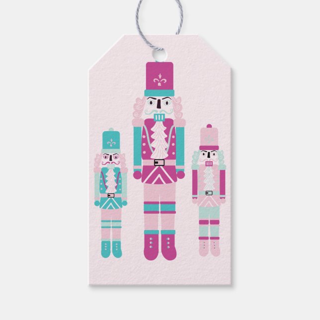 Pink & Aquamarin Nutcracker Trikots Geschenkanhänger (Vorderseite)