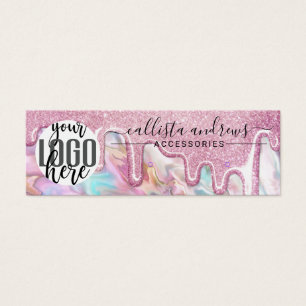 Pink Aquamarin Pearl Opal Glitzer Tropfen mit Logo