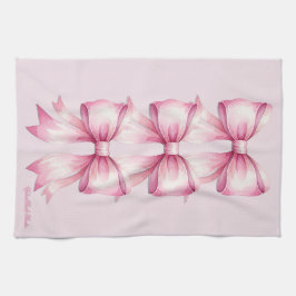 Pink Aquarell Bow Print Kitchtuch Geschirrtuch