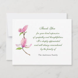 Pink Aquarell Magnolia Blume Dankeschön Karte