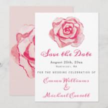 Pink-Aquarell-Rose - Hochzeitssache Speichern Sie 