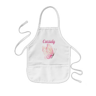 Pink-Aquarellblume mit Personalisiertem Namen Kinderschürze