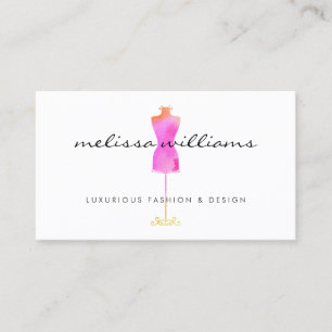 Pink Aquarellkleid Mannequin Mode Boutique Visitenkarte