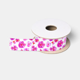 Pink Aquarellpansy violas art band Satinband