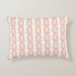 Pink Arch Gold Star Maximalist Kissen