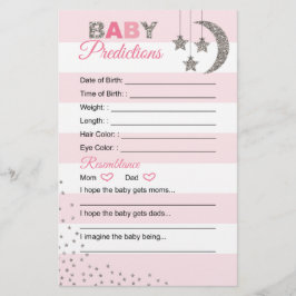 Pink argent bébé prédiction carte d'activité douch