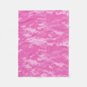 Pink ARMY ACU Camouflage Camouflage Fleece Blanket