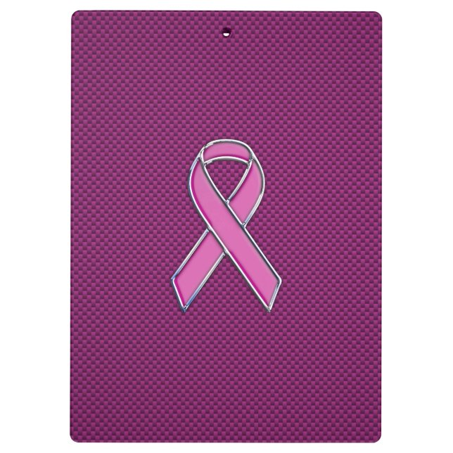 Pink-Art-Band-Bewusstseins-Kohlenstoff-Faser Klemmbrett (Rückseite)